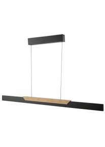 LUMICOUTURE LED Pendelleuchte "Arcus", schwarz, holz, 1, 1 Stk., Leuchten, 121 x 180 cm, 4500 Lumen, 2700 Kelvin, Holz/Metall, schwarz/braun, LED Pendelleuchte