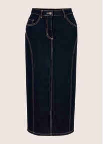 Madeleine Mode Bleistiftrock MADELEINE "Rock Jeansrock in langer Bleistiftform", Damen, Gr. 34, dunkelblau, Modern, slim fit, R&ouml;cke Bleistiftrock