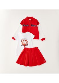 Shorts sarabanda "BABY GIRL SET", M&auml;dchen, Gr. 74, EURO-Gr&ouml;&szlig;en, rot, 95% Baumwolle, 5% Elasthan, Hosen Shorts