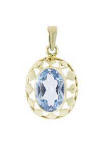 Kettenanh&auml;nger OSTSEE-SCHMUCK "OSTSEE-SCHMUCK Anh&auml;nger Mella Anh&auml;nger Mella", gelb (wei&szlig;, neutral), Schmuckanh&auml;nger, Damen, 27x15mm, Gelbgold 333, 2,1 g, Kettenanh&auml;nger