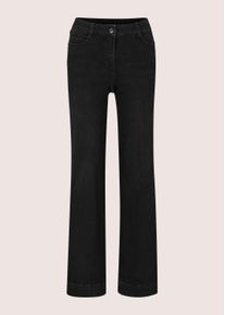 Madeleine Mode Regular-fit-Jeans MADELEINE "Hose Wide-Leg-Jeans aus Powerstretch", Damen, Gr. 38, schwarz, Modern, weit, Jeans Regular-fit-Jeans