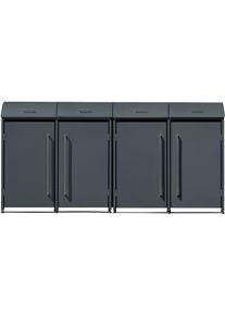 M&uuml;lltonnenbox WESTMANN "Moderna 4", grau (anthrazit), B:278cm H:135cm T:83cm, Metall, Stahl, Aufbewahrungsboxen, M&uuml;lltonnenbox, Platz f&uuml;r 4 M&uuml;lltonnen je 240 L, BxHxT: 278x83x135 cm