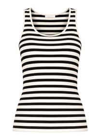 T-Shirt SASSYCLASSY "Gestreiftes Tank Top", Damen, Gr. S-36, wei&szlig; (sanftes wei&szlig;), Weitere Stoffart, Obermaterial: 93% Viskose CV. 7% Elasthan EL., h&uuml;ftlang, Shirts T-Shirt, Tank Top in Rippstruktur Gestreift Schwarz-Offwhite Rosa-Rot