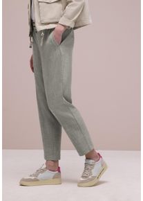Stoffhose Street One "Style Bonny", Damen, Gr. 38, L&auml;nge 28, gr&uuml;n (schwarz mint gr&uuml;n (l&auml;nge 28)), Web, Obermaterial: 64% Viskose, 31% Polyester, 5% Elasthan, unifarben, loose fit lang, Hosen Stoffhose, mit Schnalle
