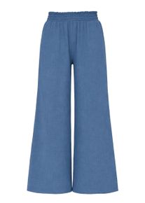 Stoffhose SASSYCLASSY "Musselin Hose mit weitem Bein", Damen, Gr. M-38, EURO, blau, Weitere Stoffart, Obermaterial: 100% Baumwolle CO., Lang, Hosen Stoffhose, Leichte Stoffhose mit seitlichen Taschen im lockerem Fit
