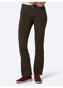 Ascari Damen Stretch-Jeans mit weitem Bein in schoko ,Gr&ouml;&szlig;e 24, Witt, 91% Baumwolle, 6% Polyester, 3% Elasthan