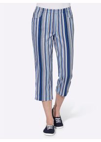 Damen Caprihose aus reiner Baumwolle in jeansblau-gestreift ,Gr&ouml;&szlig;e 42, WITT, 100% Baumwolle