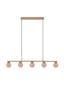 N&auml;ve N&Auml;VE Pendelleuchte "Donika", beige (braun), 5, &Oslash; 12cm H: 150cm, 1 Stk., Leuchten, Glasschirme in amber, exkl. G9, Gestell braun, Pendelleuchte