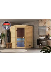 Sauna Welltime "Backas", braun (naturbelassen), Saunaofen, integrierte Steuerung, 3,6 kW, Saunen, Sauna, verschiedene Varianten