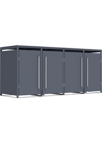 M&uuml;lltonnenbox WESTMANN "Pedura 4", grau (anthrazit), B:265cm H:116cm T:80cm, Stahl, Aufbewahrungsboxen, M&uuml;lltonnenbox, BxTxH: 265x80x116 cm, f&uuml;r 4x240 L M&uuml;lltonnen