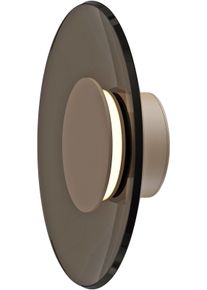 NEUHAUS PURE LED Wandleuchte "PURE Moon", braun (bronce), 1, &Oslash; 32cm H: 32cm, 1 Stk., Leuchten, Dimmf&auml;hig &uuml;ber separaten Dimmer, Glas Amberfarben, LED Wandleuchte