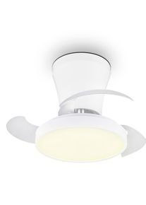 REALITY LEUCHTEN LED Deckenleuchte "MOSS mit Ventilator, Deckenventilator mit ausklappbaren Fl&uuml;geln 10W", wei&szlig;, 1, &Oslash; 41cm H: 20cm, 1 Stk., Leuchten, &Oslash; 22 - 41 cm (aufgeklappt), 6 Stufen, LED 13W CCT dimmbar Timer Fernb., LED Deckenleuchte