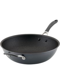 Wok CIRCULON "Circulon A1 Wokpfanne mit Gegengriff, 34 cm", grau (anthrazit), B:19,2cm H:14,9cm L:58cm &Oslash;:34cm, Pfannen, Wok, dreilagig beschichtet, kratzfest, sp&uuml;lmaschinenfest