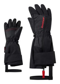 Skihandschuhe Ziener "LIEKE-Z AQUASHIELD KINDER", Kinder, Gr. 3,5, schwarz, Kunstfaser, Handschuhe Skihandschuhe, warm,wasser- und windddicht, atmungsaktiv, extra langer Rei&szlig;verschluss