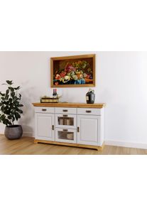 Sideboard OTTO HOME "R&uuml;gen", wei&szlig; (wei&szlig;, honig), B:145cm H:85cm T:40cm, Massivholz, Sideboards, Sideboard, Kommode aus massiver Kiefer, FSC, Breite 145 oder 180 cm