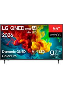 LG QNED-Fernseher "55QNED82B6B", Energieeffizienz: F, schwarz, 55 &Prime;, Fernseher, QNED-Fernseher