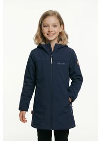 Softshellmantel Trollkids "GIRLS KRISTIANSAND COAT", M&auml;dchen, Gr. 128, blau (navy), Obermaterial: 94% Polyester, 6% Elasthan, normal, M&auml;ntel Softshellmantel, Softshellmantel, normal lang, aus Polyester und Elasthan, wasserdicht