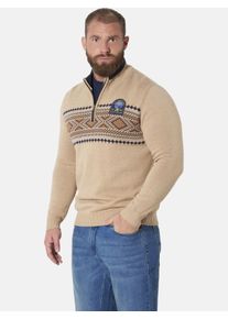 Troyer Jan Vanderstorm "Pullover KOBBE", Herren, Gr. XL, beige (beige melange), Pullover Troyer