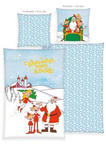 Wendebettw&auml;sche "Weihnachtsmann & Co. KG", multicolour, B/L: 135cm x 200cm, 1 Stk., 1 Stk., Flanell, B/L: 80cm x 80cm, 2, Bettw&auml;sche, Wendebettw&auml;sche, Wendebettw&auml;sche