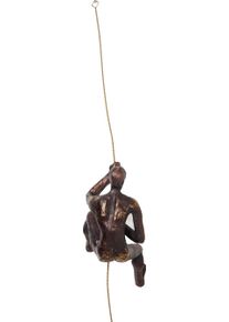 Wanddekoobjekt KARE DESIGN "Climber Rope", braun, B:12,5cm H:52cm T:9cm, Polyresin, Wanddekoobjekte, Wanddekoobjekt, aus Polyresin