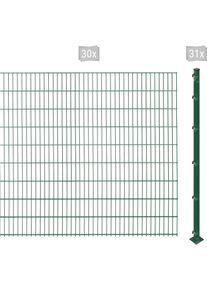 Doppelstabmattenzaun Arvotec "ESSENTIAL 183 zum Aufschrauben", gr&uuml;n (dunkelgr&uuml;n), H:183cm, Kunststoff, Stahl, Zaunelemente, Doppelstabmattenzaun, Zaunh&ouml;he 183 cm, Zaunl&auml;nge 2 - 60 m