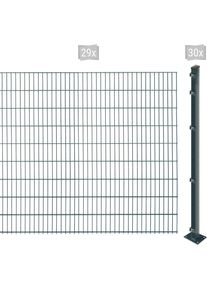 Doppelstabmattenzaun Arvotec "EASY 183 zum Aufschrauben", grau (anthrazit), H:183cm, Kunststoff, Stahl, Zaunelemente, Doppelstabmattenzaun, Zaunh&ouml;he 183 cm, Zaunl&auml;nge 2 - 60 m