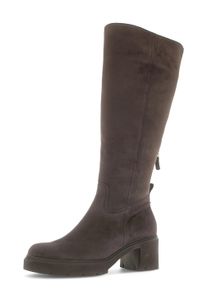 Winterstiefel Gabor, Damen, Gr. 42, Warmfutter, Normalschaft, braun (braun dunkel), Textil, Veloursleder, unifarben, Schuhe Winterstiefel, Blockabsatz, Langschaftstiefel in Bequemweite G (= weit)