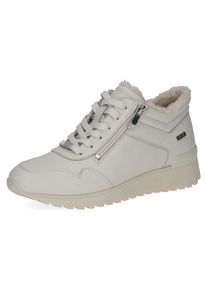 Keilsneaker Caprice, Damen, Gr. 38, wei&szlig; (natur), Nappaleder, unifarben, Schuhe Keilsneaker, Winterboots, Schn&uuml;rschuh, High-Top-Sneaker, in bequemer Weite