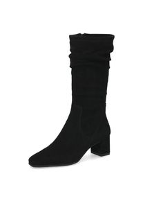 Stiefel Caprice, Damen, Gr. 40, XS-Schaft, schwarz, Textil, Veloursleder, Schuhe Stiefel, Blockabsatz, Langschaftstiefel mit slouchy Falten am Schaft