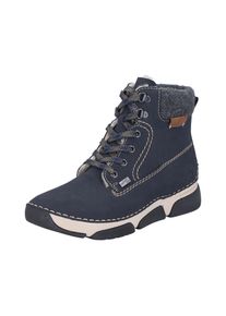 Winterboots Rieker, Damen, Gr. 42, blau, Schuhe Winterboots, Schn&uuml;rboots, Schn&uuml;rstiefelette mit RiekerTEX-Technologie