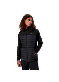 Hybridjacke Berghaus "VASKYE HOODED HYBRID JACKET", Herren, Gr. S, jet schwarz, Jacken Hybridjacke, mit Kapuze mit Kinnschutz, wasserabweisend und windabweisend