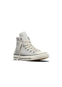 Sneaker Converse "Chuck Taylor All Star", Damen, Gr. 40, light grau, egret, schwarz, Leder, Schuhe Sneaker, winterfestes Leder, zwei unterschiedliche farbige Laces inklusive