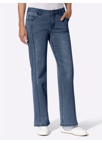 Damen 5-Pocket-Jeans in Stretch-Qualit&auml;t in blue-stone-washed ,Gr&ouml;&szlig;e 24, WITT, 98% Baumwolle, 2% Elasthan