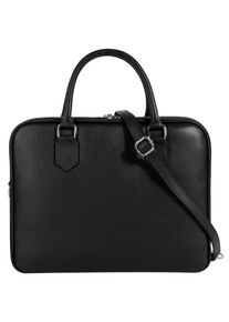 Aktentasche CLUTY "CLUTY Damen echt Leder, Made in Italy", Damen, Gr. B/H/T: 35cm x 28cm x 13cm onesize, schwarz, Leder, leicht gl&auml;nzend, unifarben, Taschen Aktentasche, echt Leder, Made in Italy