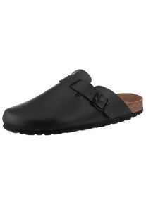 MAN'S WORLD Clog MAN'S WORLD, Herren, Gr. 43, Fleece, schwarz, Lederimitat, Schuhe Clog, Sandale, Hausschuh mit Tieffu&szlig;bett
