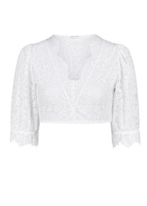 Dirndlbluse Nina von C. "Dirndl-Bluse halbarm Celine", Damen, Gr. 44, wei&szlig;, Obermaterial: 87% Polyamid PA. 13% Elasthan EL., Blusen Dirndlbluse