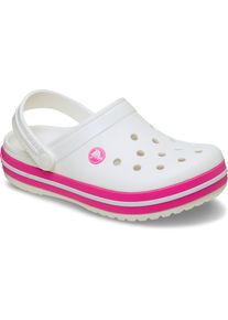 Clog Crocs "Crocband Clog", M&auml;dchen, Gr. 28, Croslite&trade;, pink (wei&szlig;, pink), kontrastfarbene Details, Schuhe Clog, Sandale, Sommerschuh, Badeschuh mit L&uuml;ftungs&ouml;ffnungen