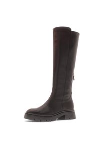 Stiefel Gabor, Damen, Gr. 40, Textil, Normalschaft, braun (dunkelbraun), Kalbsleder, unifarben, Schuhe Stiefel, Blockabsatz, Langschaftstiefel mit Innenrei&szlig;verschluss