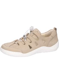 Waldl&auml;ufer Schn&uuml;rschuh WALDL&Auml;UFER "K-Milena", Damen, Gr. 7 (40,5), Leder Textil, beige, Nubukleder, unifarben, Schuhe Schn&uuml;rschuh, Komfortschuh, Bequemschuh, Schlupfschuh in extraweiter K-Weite