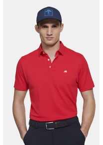 T-Shirt MEYER "Rory", Herren, Gr. M, rot, Obermaterial: 90% Polyamid PA. 10% Elasthan EL., uni, regular fit, V-Ausschnitt, Shirts T-Shirt, mit UV-Schutz, aus der Golf Serie