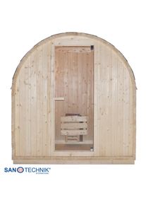 Sauna Sanotechnik "Au&szlig;ensauna ISLAND", natur, Saunaofen, integrierte Steuerung, 3,6 kW, Saunen, Sauna, 2 oder 4 Personen; inkl. 3,6 kW oder 8 kW Saunaofen und Saunasteine