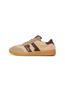 Marc O'Polo Sneaker MARC O'POLO "Model Court W 5", Damen, Gr. 37, Mesh, braun (taupe), Leder, Textil, unifarben mit Farbeinsatz, Schuhe Sneaker, Retro-Sneaker, Halbschuh, Schn&uuml;rschuh mit Kontraststreifen
