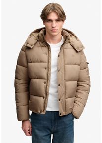 Steppjacke Superdry "PREMIUM RIPSTOP PUFFER JKT", Herren, Gr. M, peak sands beige, Web, Obermaterial: 100% Polyester, unifarben, relaxed fit normal, Jacken Steppjacke, Kunstfaser, relaxed fit