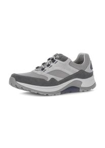Slip-On Sneaker GABOR, Herren, Gr. 14 (49), Mesh, grau (grau kombiniert), Mesh, Veloursleder, Schuhe Slip-On Sneaker, Freizeitschuh, Halbschuh, Slipper mit Logo an der Ferse, G-Weite