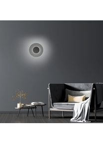 NEUHAUS PURE LED Wandleuchte "PURE Moon", grau (platin), 1, &Oslash; 32cm H: 32cm, 1 Stk., Leuchten, Dimmf&auml;hig &uuml;ber separaten Dimmer, Glas Rauchfarben, LED Wandleuchte