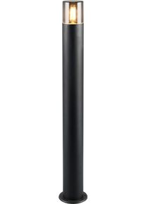 Au&szlig;en-Stehlampe Trio LEUCHTEN "HOOSIC, Outdoor Wegeleuchte &Oslash; 12cm, exkl 1x E27 max 28W", schwarz (schwarz matt, rauchgrau), H:80cm &Oslash;:12cm, Leuchten, Au&szlig;en-Stehlampe, Garten Stehleuchte IP44 mit get&ouml;ntem Lampenschirm (rauchfarbig)