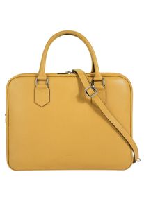 Aktentasche CLUTY "CLUTY Damen echt Leder, Made in Italy", Damen, Gr. B/H/T: 35cm x 28cm x 13cm onesize, gelb, Leder, leicht gl&auml;nzend, unifarben, Taschen Aktentasche, echt Leder, Made in Italy