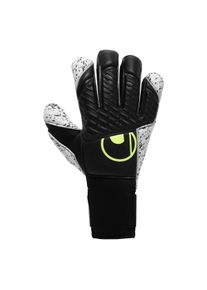 Torwarthandschuhe Uhlsport "Torwarthandschuhe FM Supergrip+ Flex Frame", Herren, Gr. 8,5, schwarz (schwarz, fluo gelb), Obermaterial: 81% Gummi rubber. 13% Polyester PES. 6% Nylon NY., Handschuhe Torwarthandschuhe