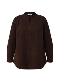 Langarmbluse S.OLIVER CURVE, Damen, Gr. 54, bitter chocolate, Blusen Langarmbluse, Cordbluse im Tunika-Stil / Gro&szlig;e Gr&ouml;&szlig;en