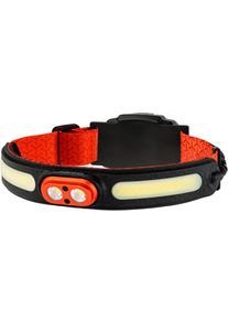 LED Stirnlampe NEBO "NEBO CURVBEAM 600 FLEX", orange (grau), H:5cm L:25cm T:4,5cm, Aluminium, Mobilleuchten, LED Stirnlampe, Flexibel mit Akku- oder Batteriebetrieb nutzbar